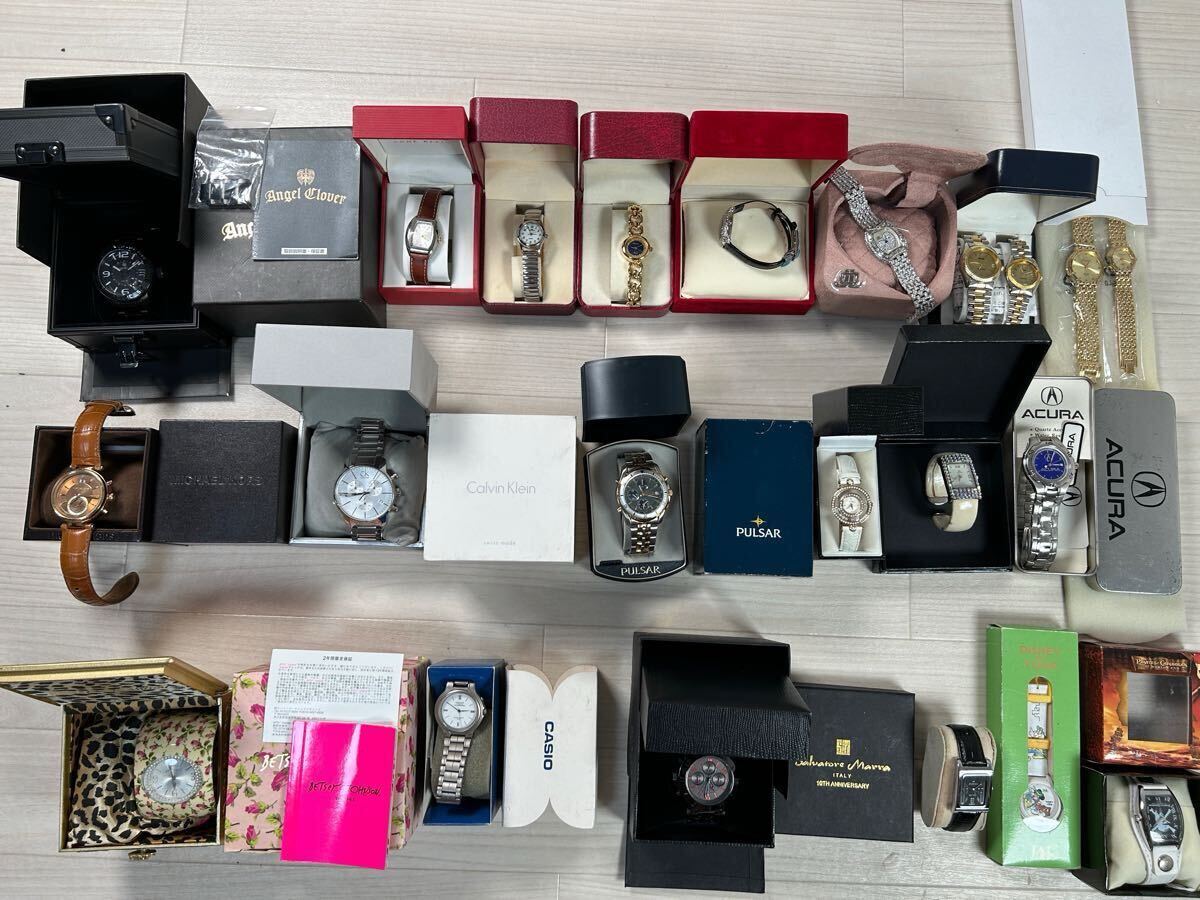 腕時計 22個 / ACURA CASIO CK MICHAEL KORS AK ANGEL CLOVER COMO VALENTINO JENNIOER LOPES LZ SALVATORE MARRA JH PULSAR など 未使用品拍卖