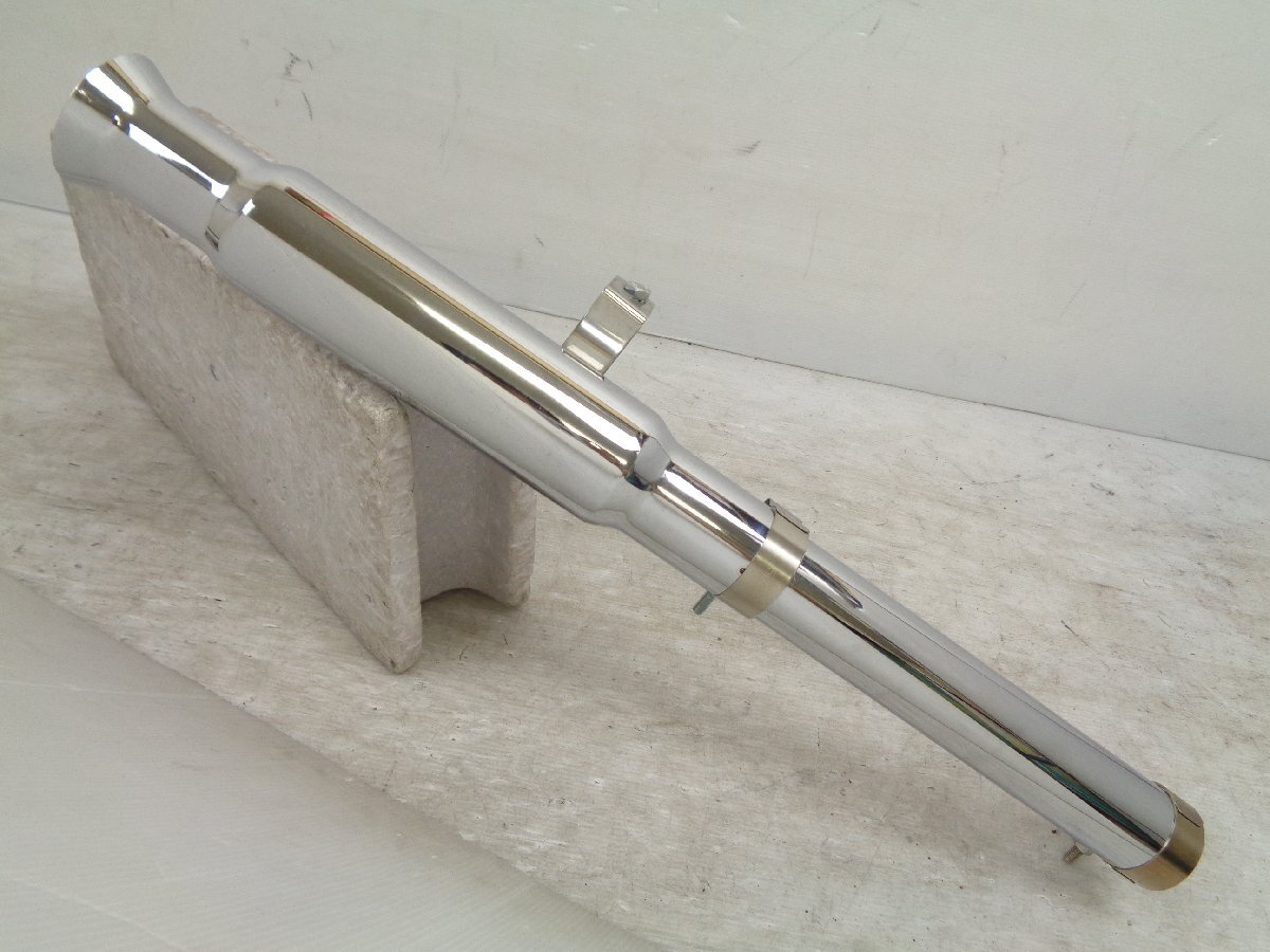 SR400 SR500 キャブ 78-09 イージーライダース トランペット シガー スリップオン サイレンサー マフラー スチール メッキ 良品【G467】拍卖