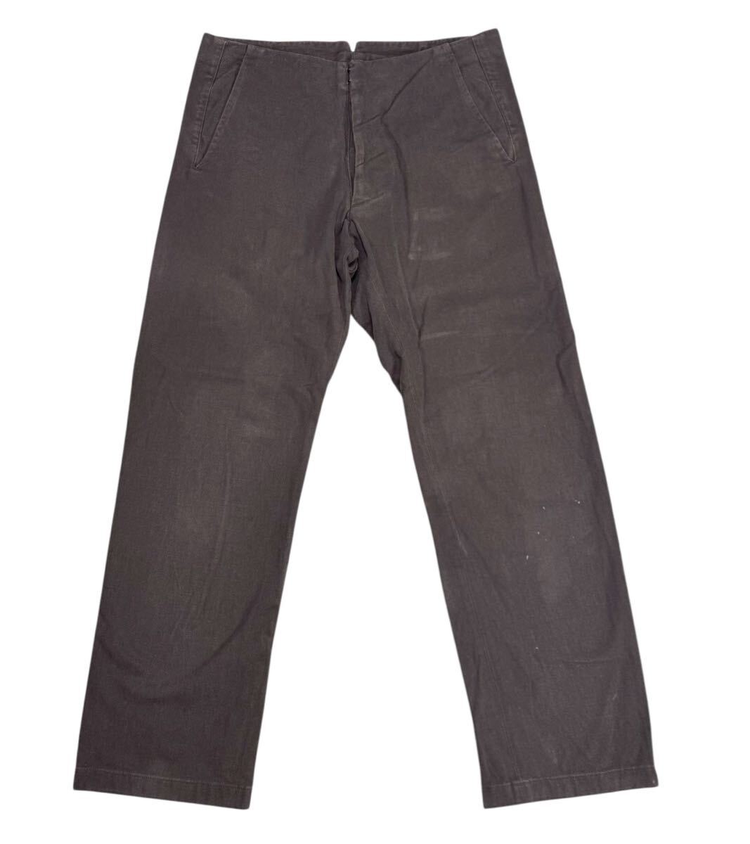 08aw 本人期 ここのえ Maison Martin Margiela メゾン マルタンマルジェラ コットン ワークパンツ ブラウン 46拍卖