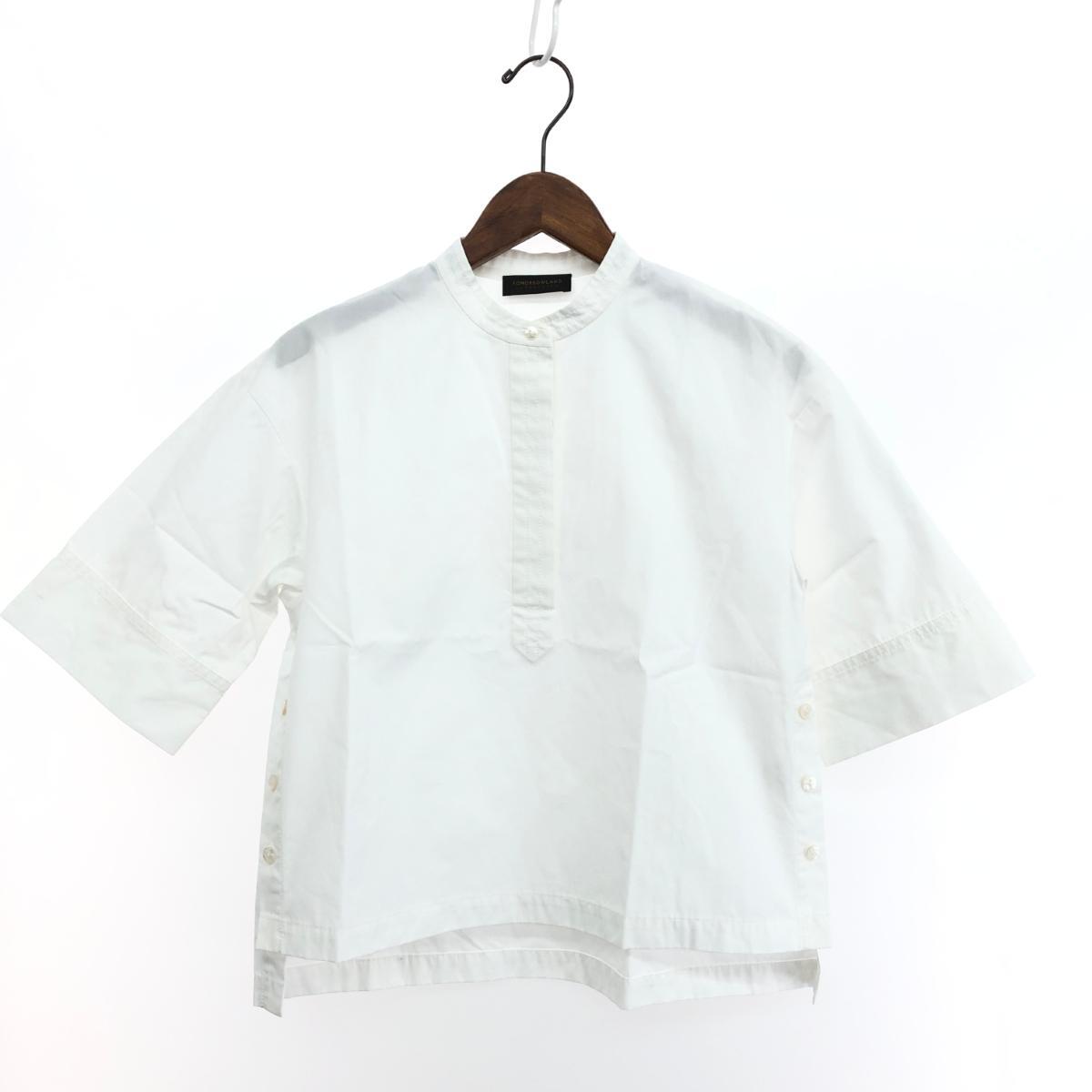 ◆TOMORROWLAND collection トゥモローランドコレクション サイドスリット ブラウス サイズ:36◆ ホワイト 綿 レディース 24SS 半袖拍卖