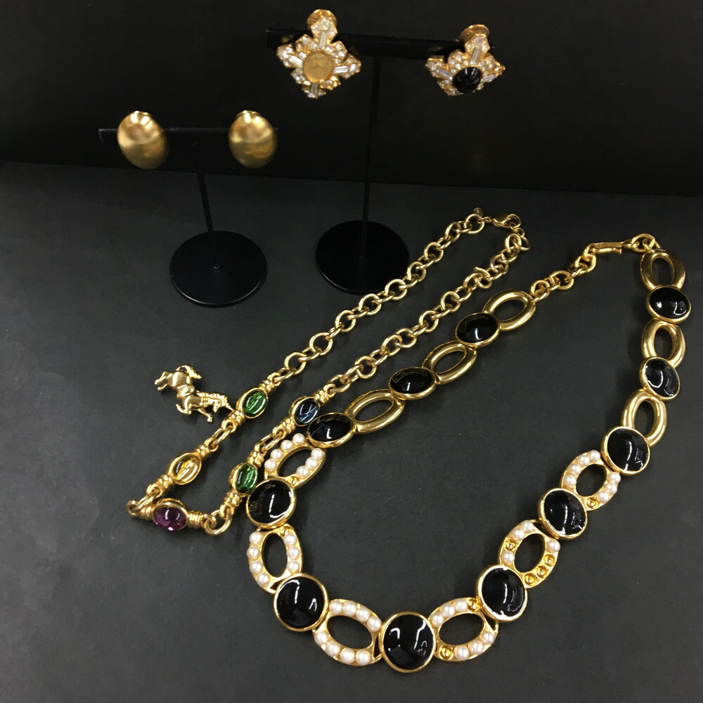 MONET モネ ネックレス ブローチ イヤリング等 ラインストーン パール 5点セット ゴールド /JP1388拍卖