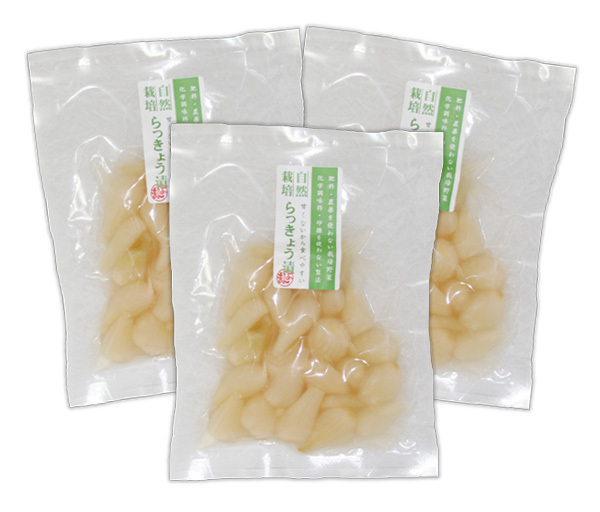 らっきょう漬け 210g(70gX3袋)★無肥料・無農薬★無添加・無化学調味料★砂糖は不使用★発酵熟成★後味すっきりカリカリ感の残る豊かな味拍卖