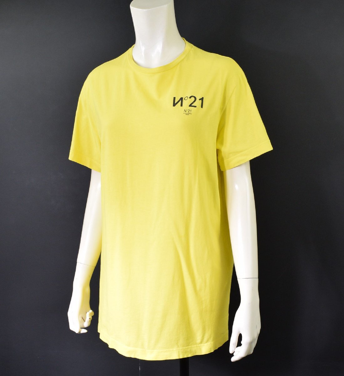 5000-KA00270★N°21 numero ventuno ヌメロ ヴェントゥーノ ★トップス Tシャツ ロゴプリントTシャツ 38 イエロー黄色拍卖
