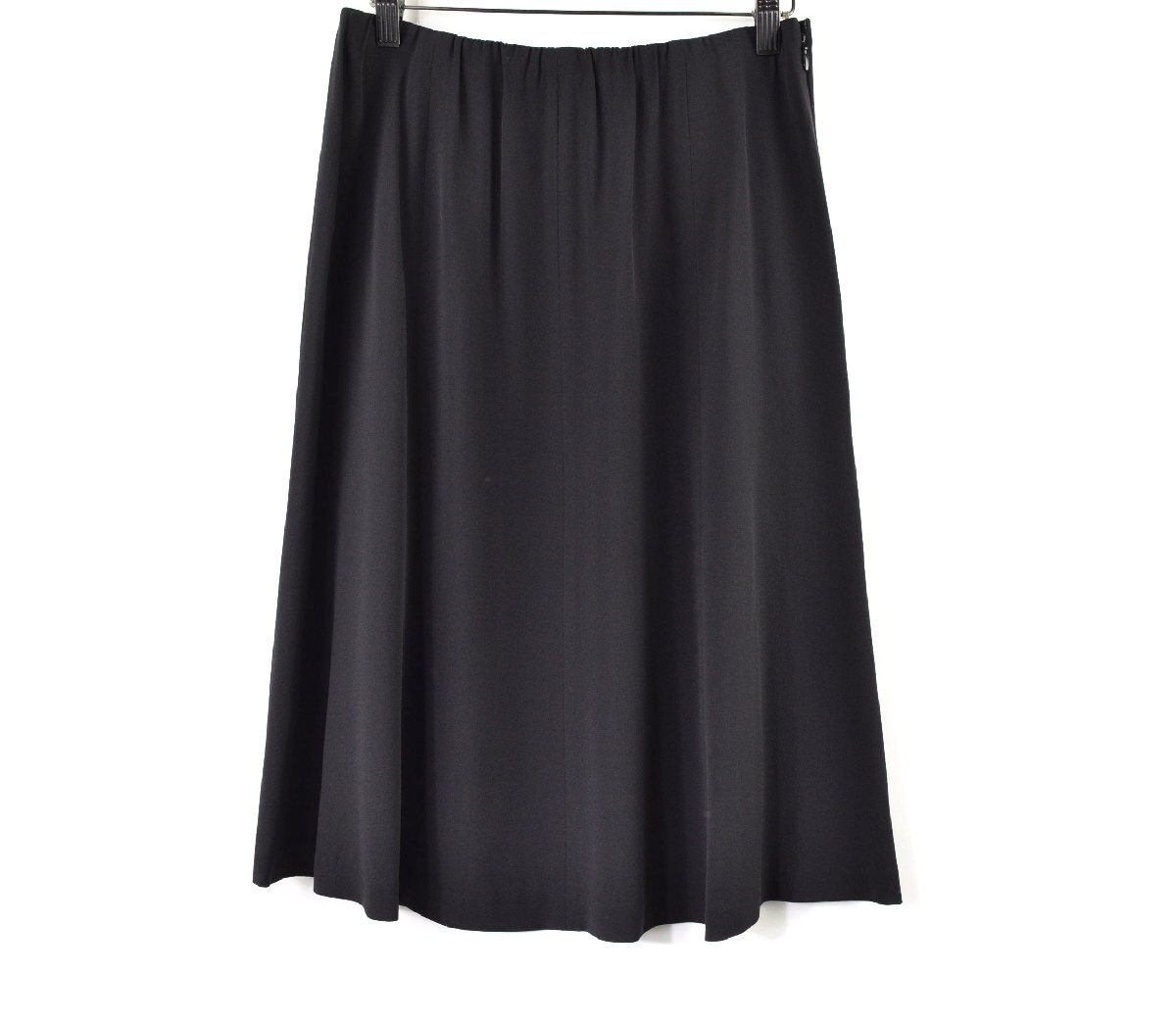 4000-BF00080★ブラッククラブ BLACK CLUB AKI★未使用 美品 黒ブラック シルク スカート 42/13号フォーマル 92550 ウエストゴム 通勤 喪服拍卖