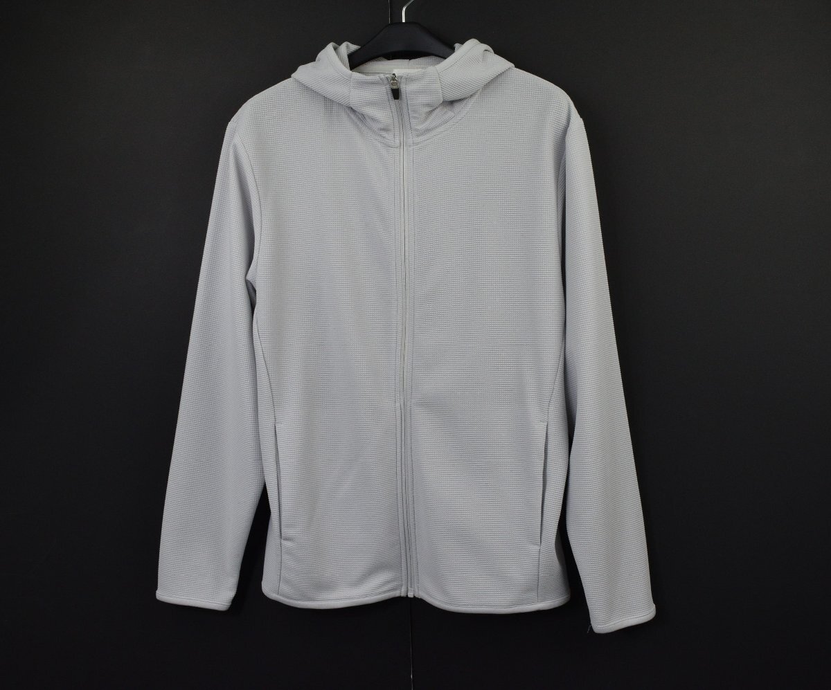 0036-MM00281★イトーヨーカドー★オリジナル♪ メンズ さらさらワッフル素材 長袖パーカー L ライトグレー フード付き 春夏アウター拍卖