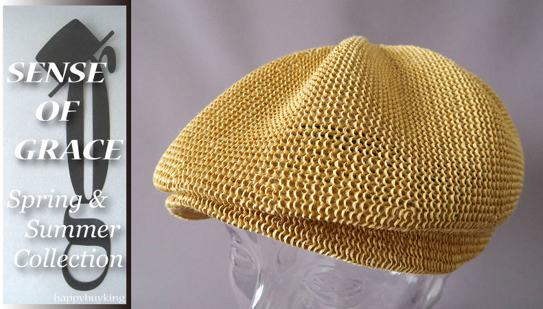 graceグレース★透かし編みサーモナッツキャスケット【NAT】新品 定価¥3900 サイズ調節可能 男女兼用 サマーキャスケット ベレー帽拍卖