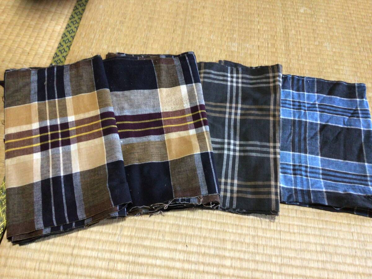 はなだの古布:NO158、格子木綿3種計8,5メートル拍卖