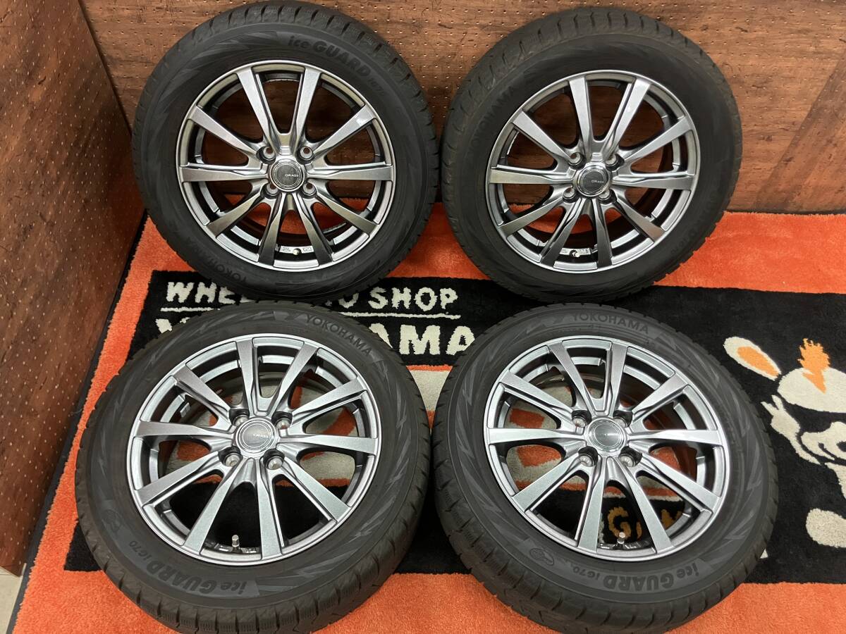 ◆1,000円スタート完全売切!!アイスガード7 IG70付き GRASS ZX 5.5J ET42 100-4H 185/55R15 スタッドレス bB パッソ ノート マーチ拍卖