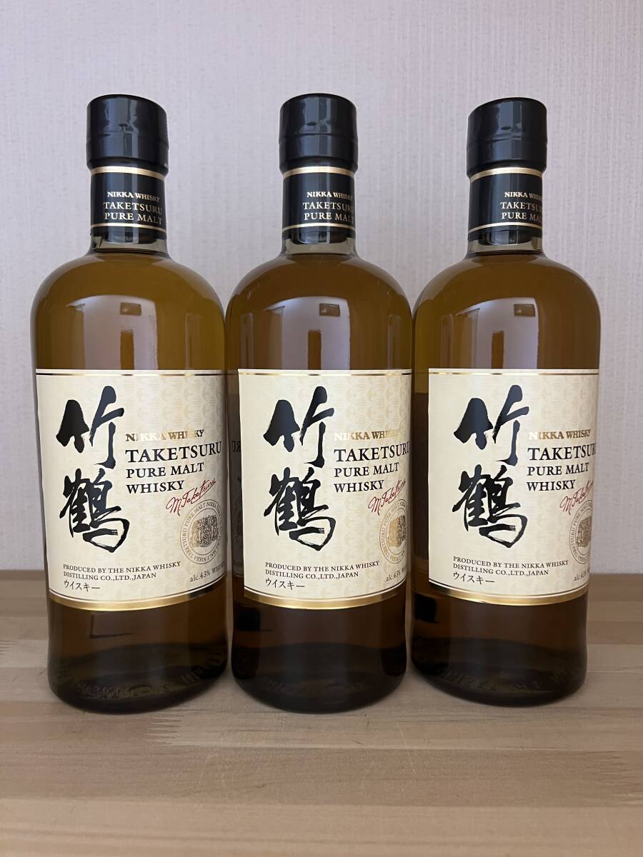 即決 ニッカ 竹鶴 700ml 43° 3本 ギフトにも最適拍卖