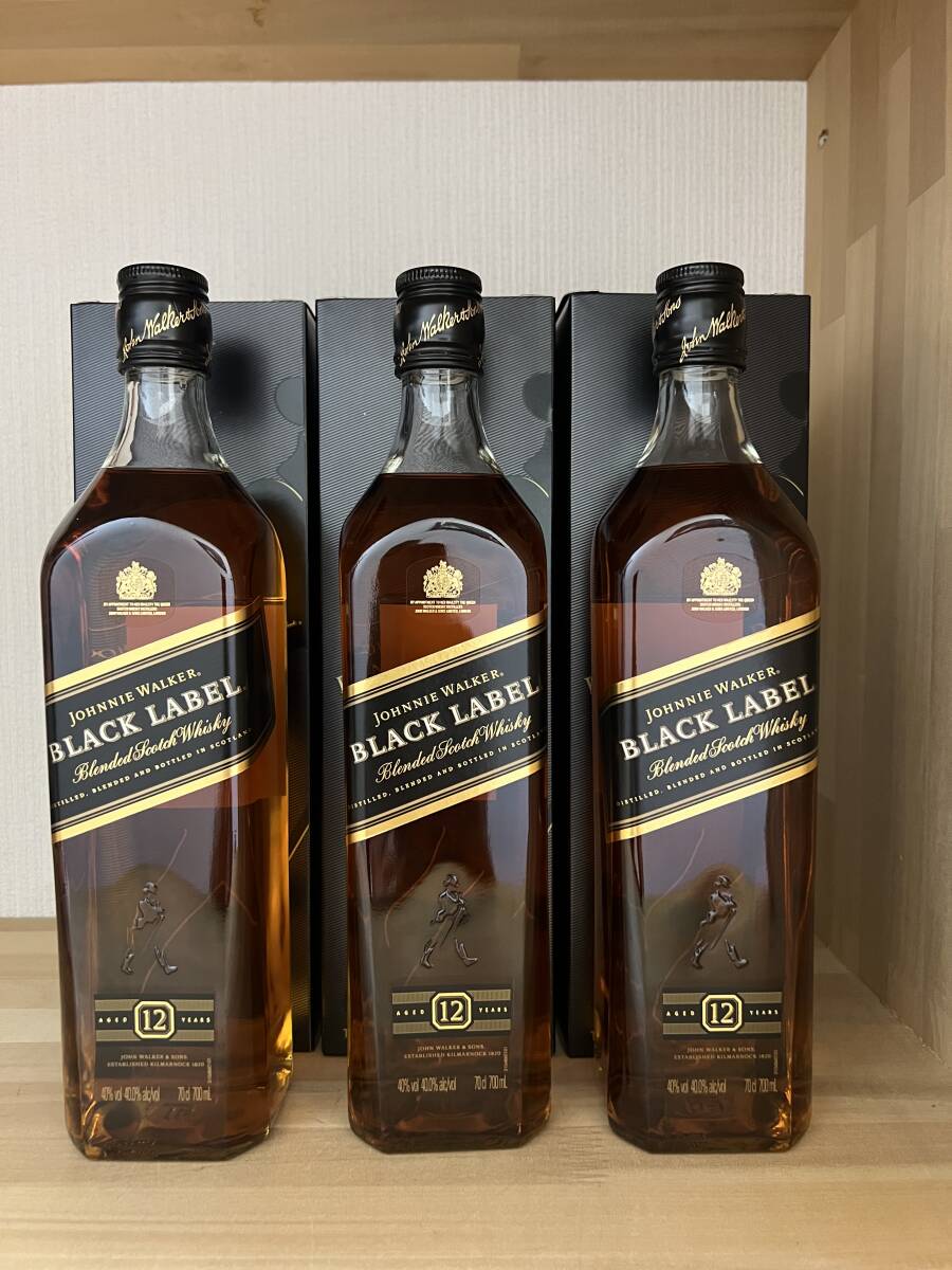 即決 ジョニーウォーカー 黒 700ml 40° 3本【正規】拍卖