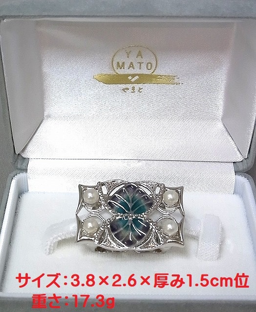 YAMATO 帯どめ&ブローチ SV 七宝使い USED品拍卖