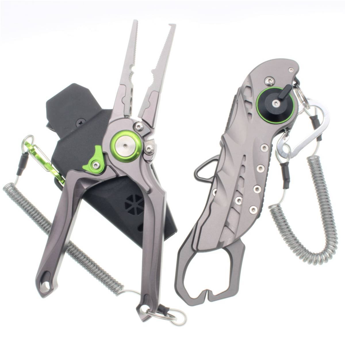 【送料無料】折り畳み式 フィッシュグリップ ロック機能付き ロングノーズ フィッシングプライヤー セット拍卖