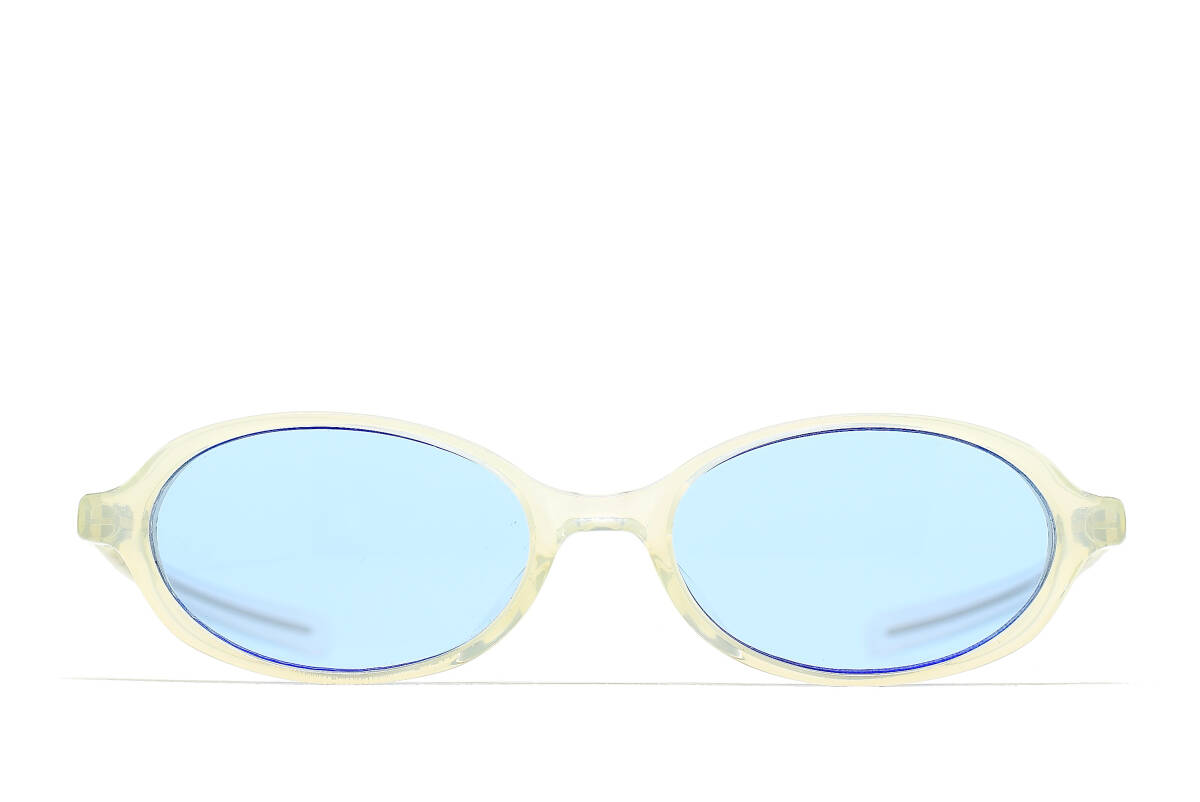 デッドストック courreges AC-027 50-17 オーバル サングラス ストレートテンプル ヴィンテージ クレージュ ミルキーホワイト/Lブルー拍卖
