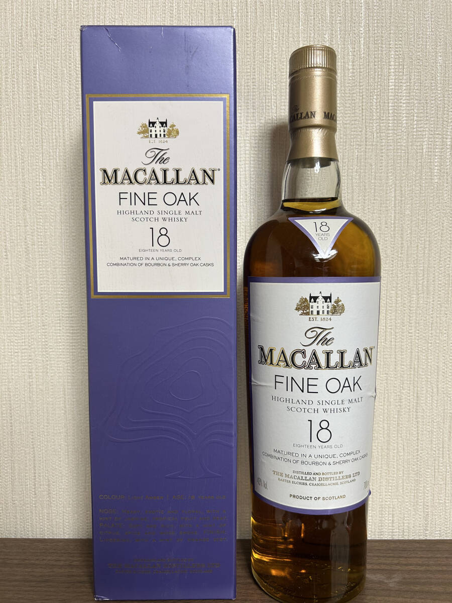激レアラベル!未開封! MACALLAN FINE OAK HIGHLAND WHISKY 18年 マッカラン ファインオーク 金ラベル拍卖