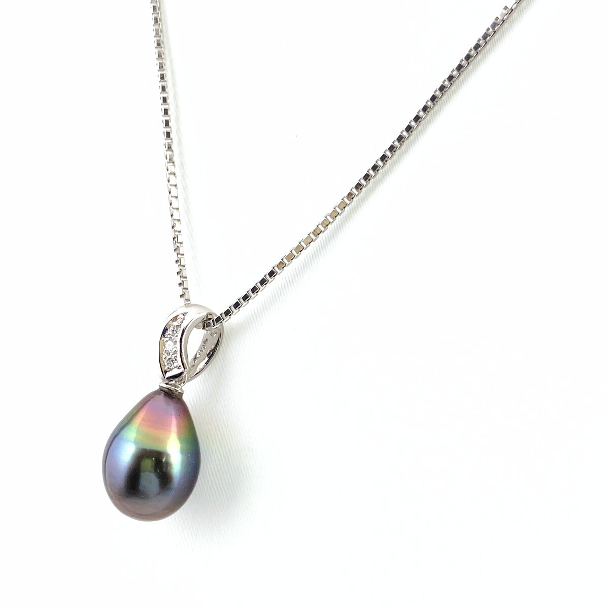 【在庫一掃】 タサキ TASAKI パール デザインネックレス プラチナ ペンダント メレダイヤ ダイヤモンド 真珠 Pt900 Pt850 パール 【中古】拍卖