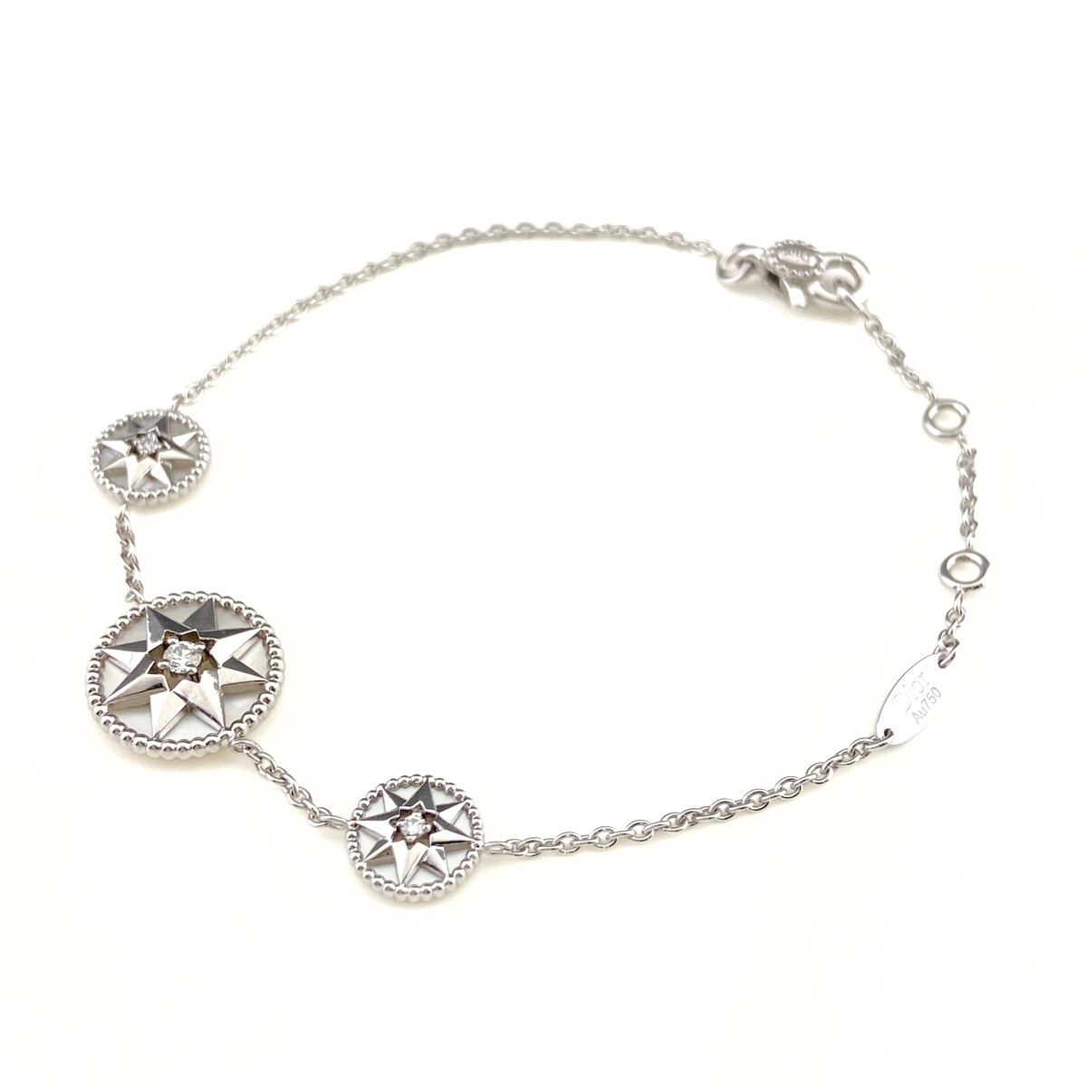 ローズデヴァン ブレスレット WG ホワイトゴールド 腕輪 メレダイヤ 真珠 750 ダイヤモンド マザーオブパール レディース 【中古】拍卖