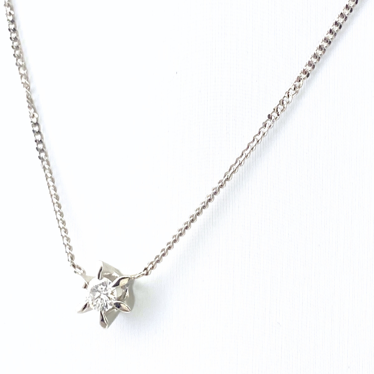 ダイヤモンド デザインネックレス プラチナ ペンダント ネックレス Pt850 ダイヤモンド レディース 【中古】拍卖