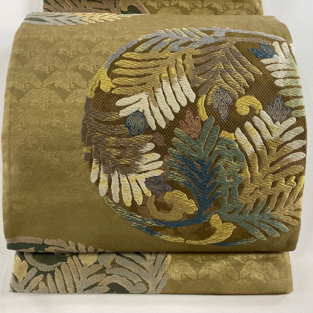 袋帯 美品 秀品 若松 唐織 金糸 金色 六通 正絹 【中古】拍卖