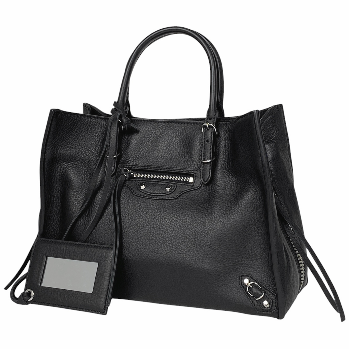 バレンシアガ BALENCIAGA ペーパー A6 ジップアラウンド ハンドバッグ 2WAY ショルダーバッグ ハンドバッグ レザー ブラック 370926 中古拍卖