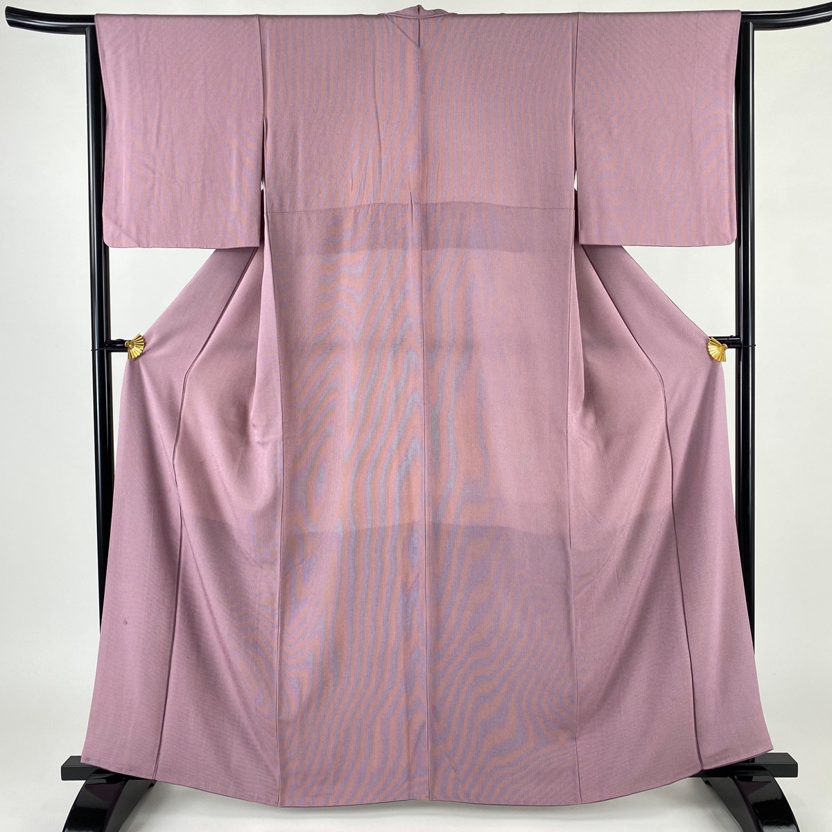 江戸小紋 身丈162cm 裄丈64.5cm M 袷 万筋 赤紫 正絹 秀品 【中古】拍卖