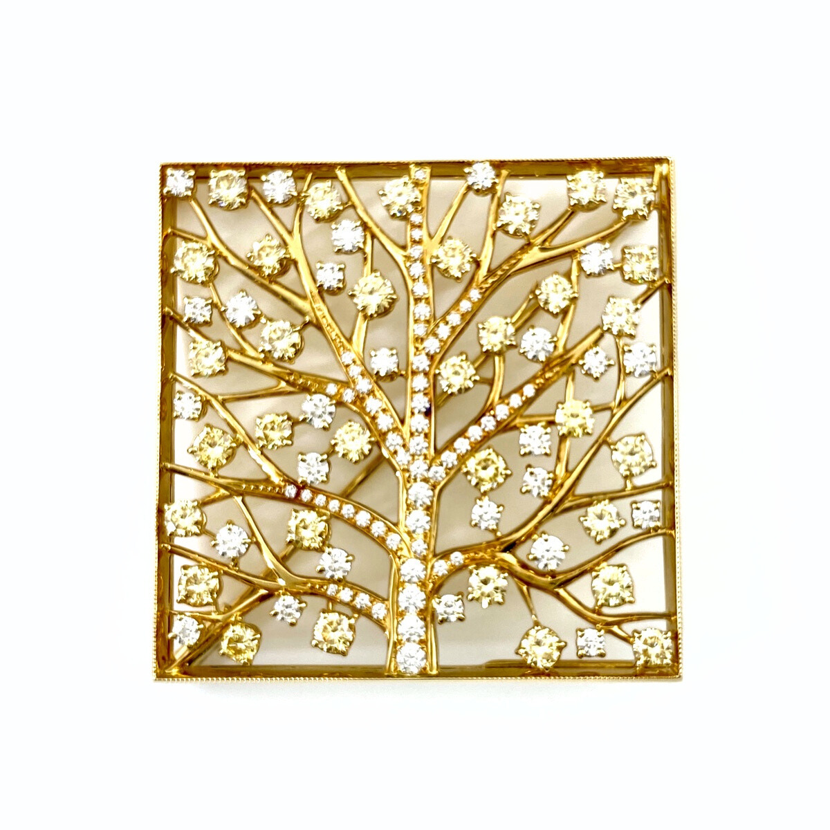 ミキモト MIKIMOTO メレダイヤ デザインブローチ YG イエローゴールド ブローチ K18 ダイヤモンド レディース 【中古】拍卖