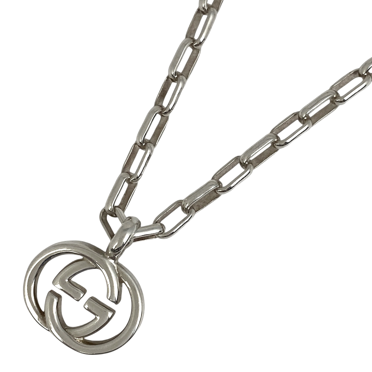 グッチ GUCCI GGロゴ ネックレス インターロッキングG ネックレス シルバー925 シルバー レディース 【中古】拍卖
