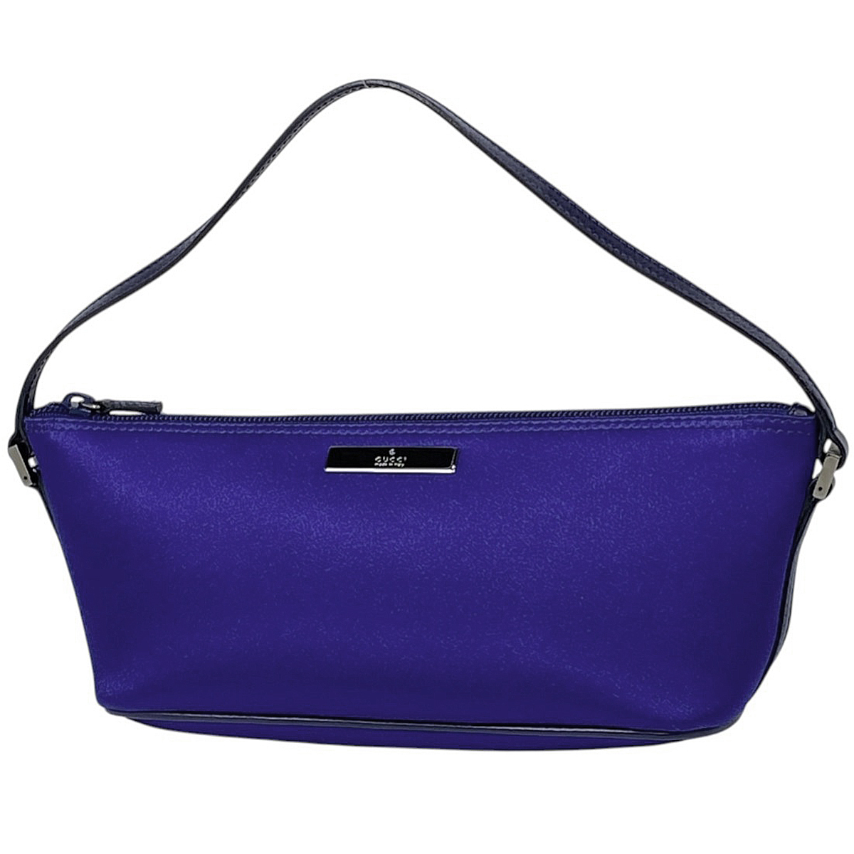 グッチ GUCCI ロゴ ハンドバッグ アクセサリーポーチ ハンドバッグ サテン ブルー 0391103 レディース 【中古】拍卖