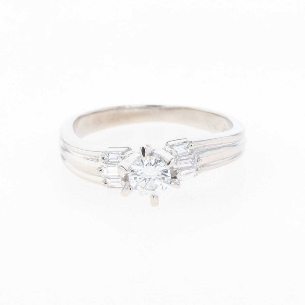 【在庫一掃】 ダイヤモンド デザインリング プラチナ 指輪 メレダイヤ リング 10号 Pt900 ダイヤモンド 【中古】拍卖