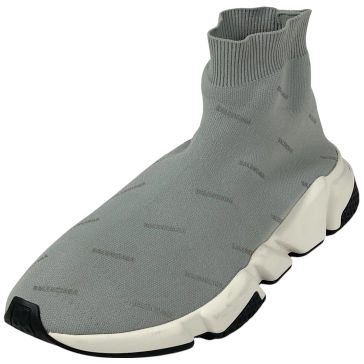 バレンシアガ BALENCIAGA スピードトレーナー ソックススニーカー ロゴ 靴 ファブリック ライトグレー ホワイト メンズ 【中古】拍卖