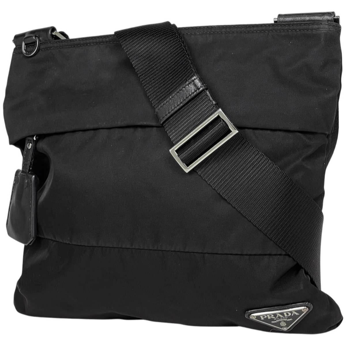 プラダ PRADA ロゴプレート ショルダーバッグ ナイロン ネロ(ブラック) BT0741 レディース 【中古】拍卖