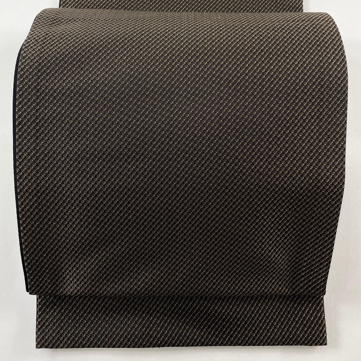 袋帯 美品 秀品 幾何学 焦茶色 全通 正絹 【中古】拍卖