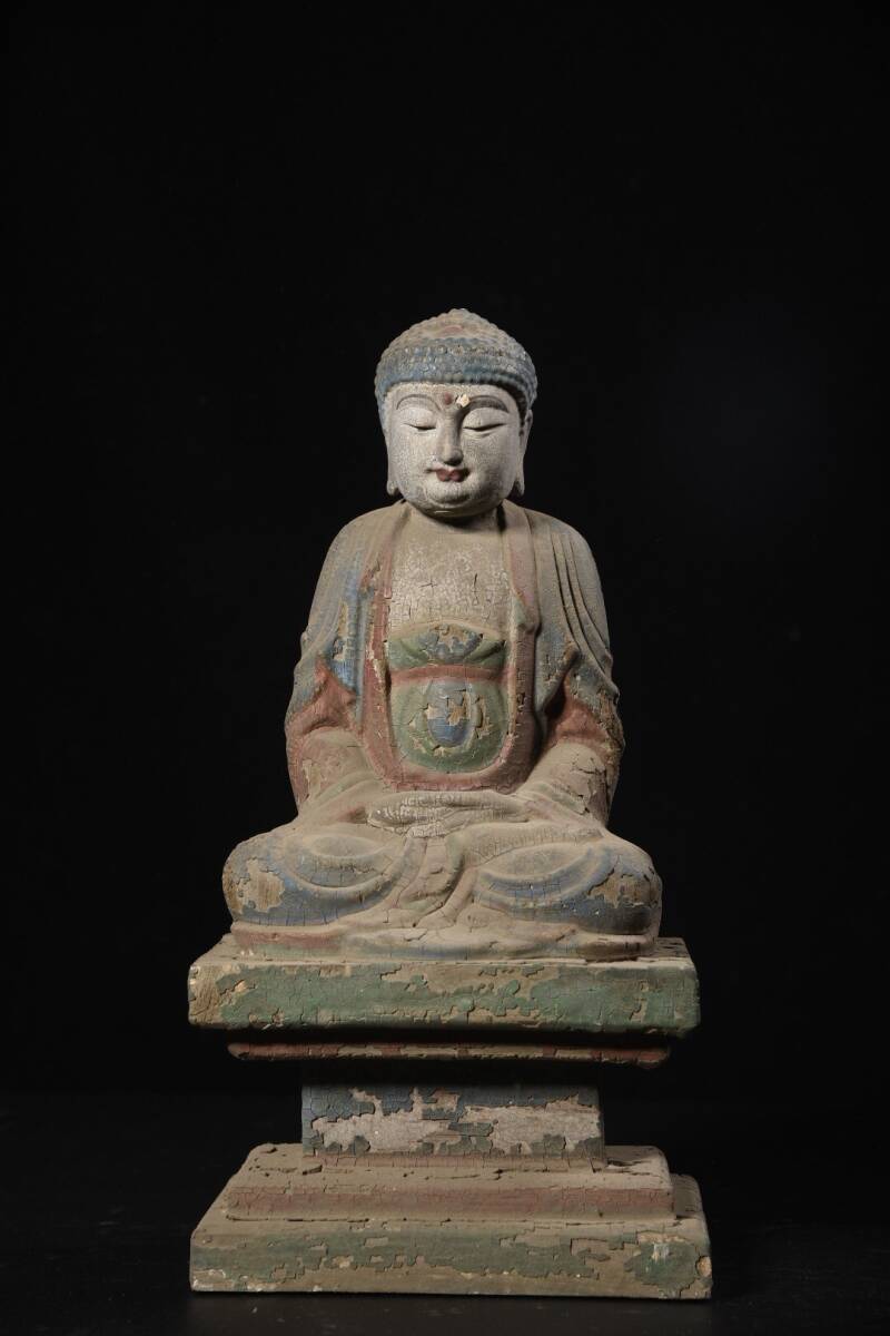 『清・木材細密彫・釋迦摩尼像・密宗密教・蔵伝仏像・供養品』極細工 置物 古賞物 中国古玩 中国古美術拍卖