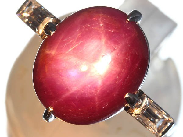 KK16078T【1円~】新品【RK宝石】≪Star Ruby≫ 天然スタールビー 大粒 約12.4mm×10.8mm 極上ダイヤモンド Pt900 高級リング ダイヤ拍卖
