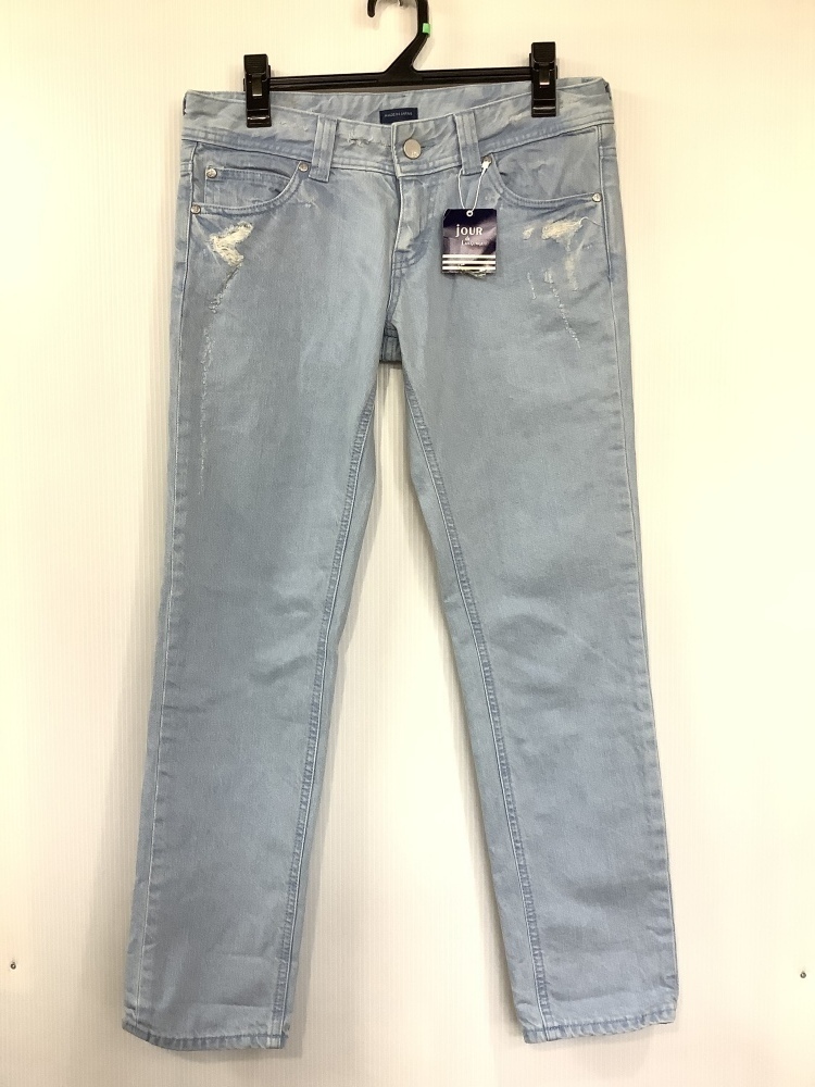ジュール ド ランゲージ 薄ブルー ダメージデニムパンツ 定価15000円 サイズ2拍卖