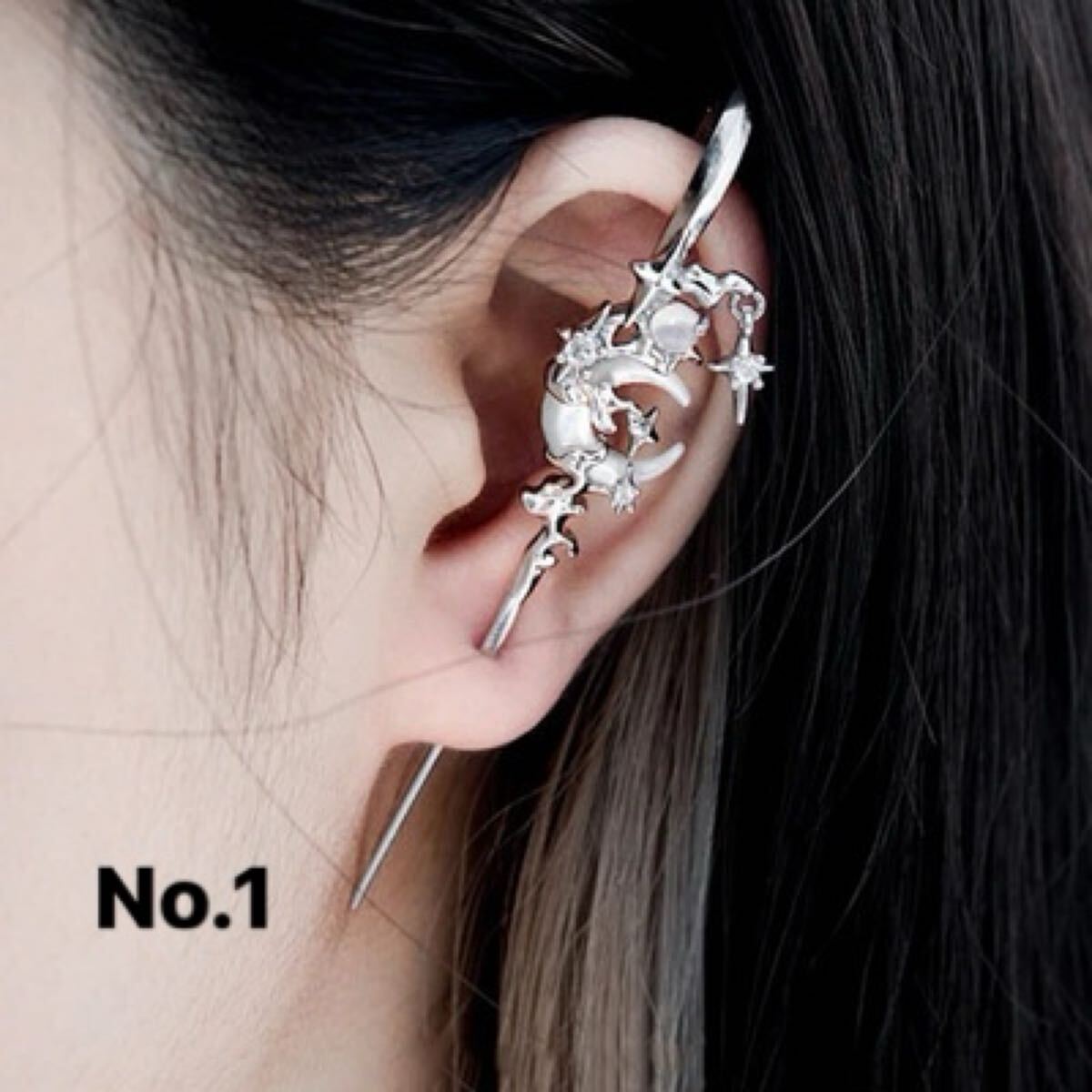 ピアス ボディーピアス フックピアス シルバー スター ムーン イヤリング拍卖