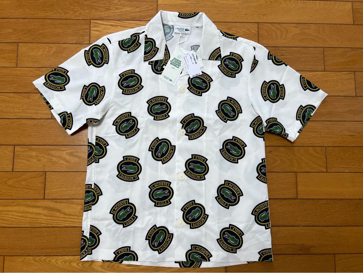 新品 ラコステ オープンカラー 開襟 シャツ CH7568-99 総柄 40拍卖