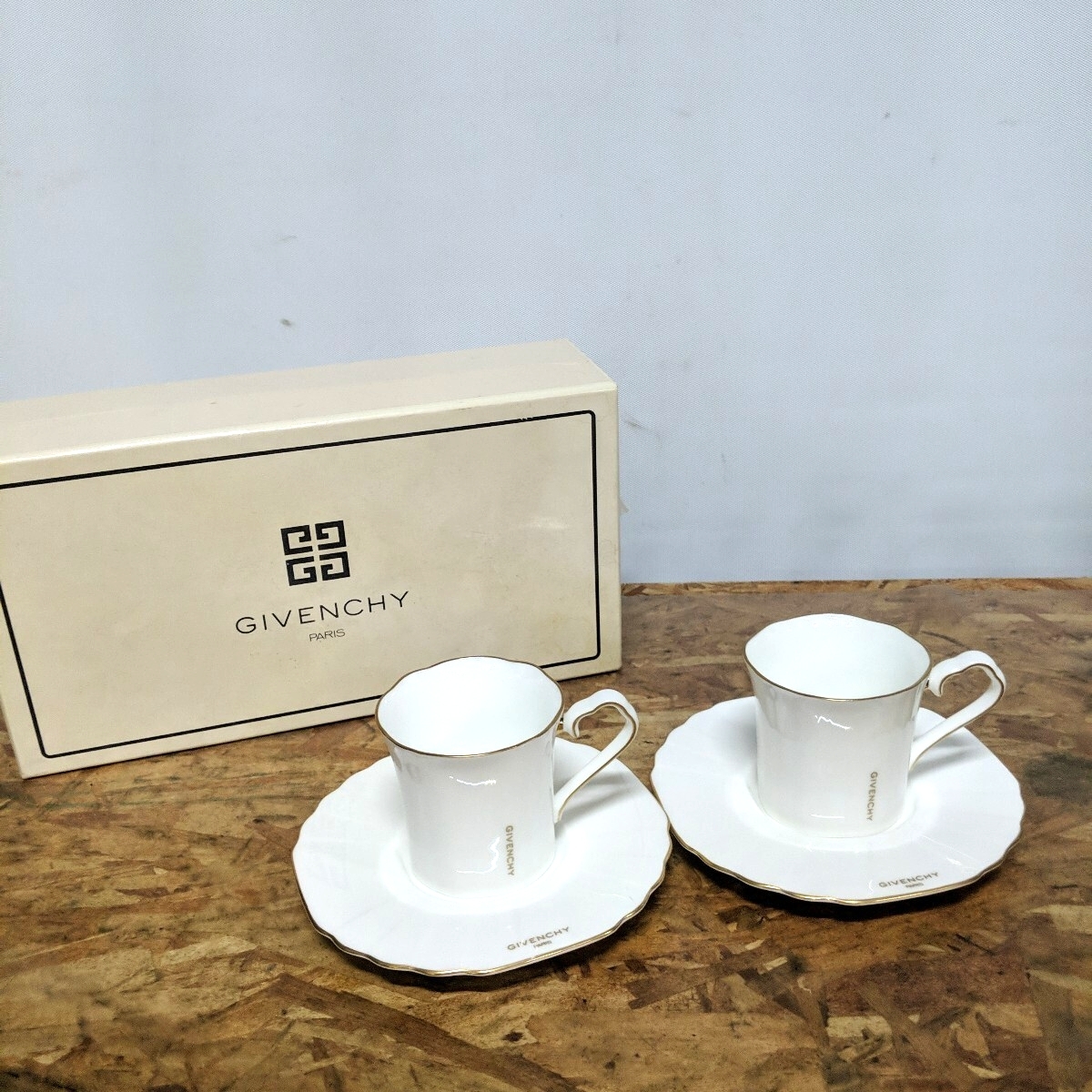 SKSZ1064 ▲ 食器 GIVENCHY ジバンシー カップ&ソーサー 2客セット ペア キッチン拍卖