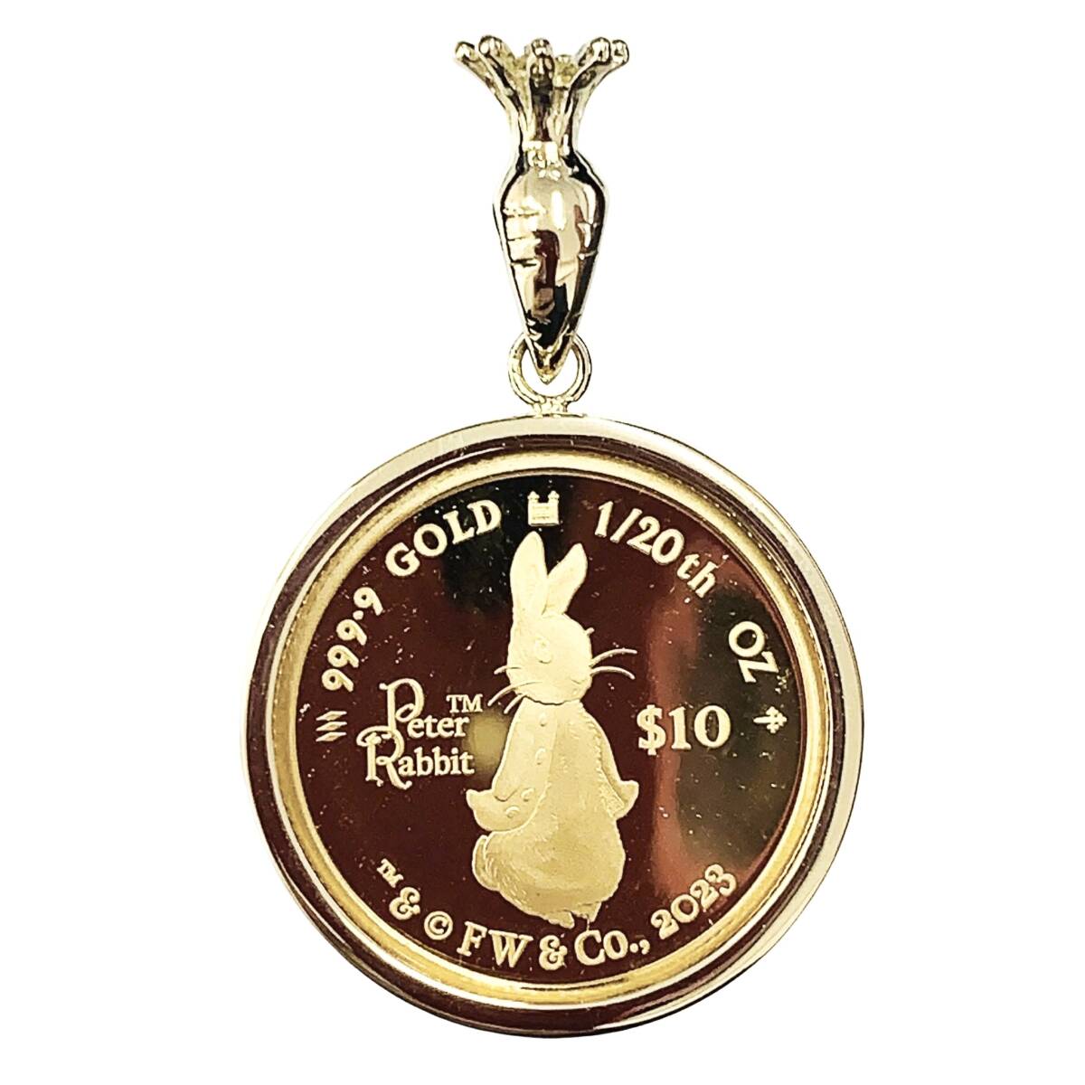 18610 【新品】2023年 ピーターラビット金貨 ウサギ ニンジン 4.25g エリザベス女王 1/20オンス 新年 純金 令和5年 にんじん拍卖