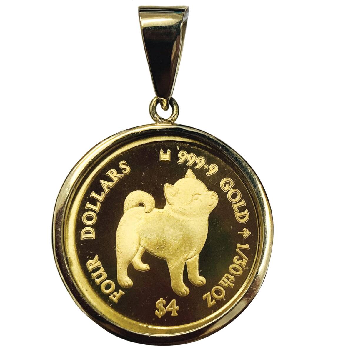 10089 【新品】エリザベス女王金貨 柴犬 イギリス クック群島 1.87g 2020年 24金 純金 1/30オンス 両面ガラス付き イエローゴールド拍卖