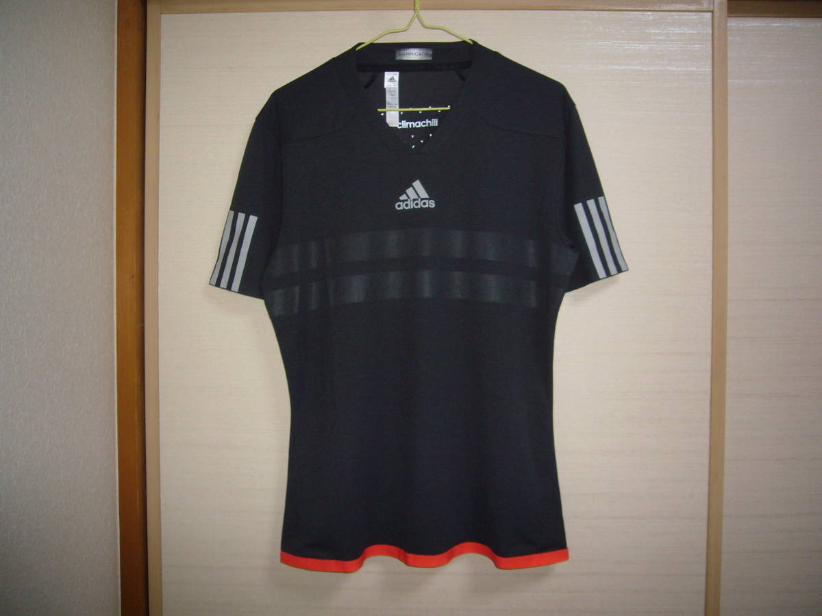 アディダス Climachill barricade 半袖シャツ黒 Lサイズ拍卖