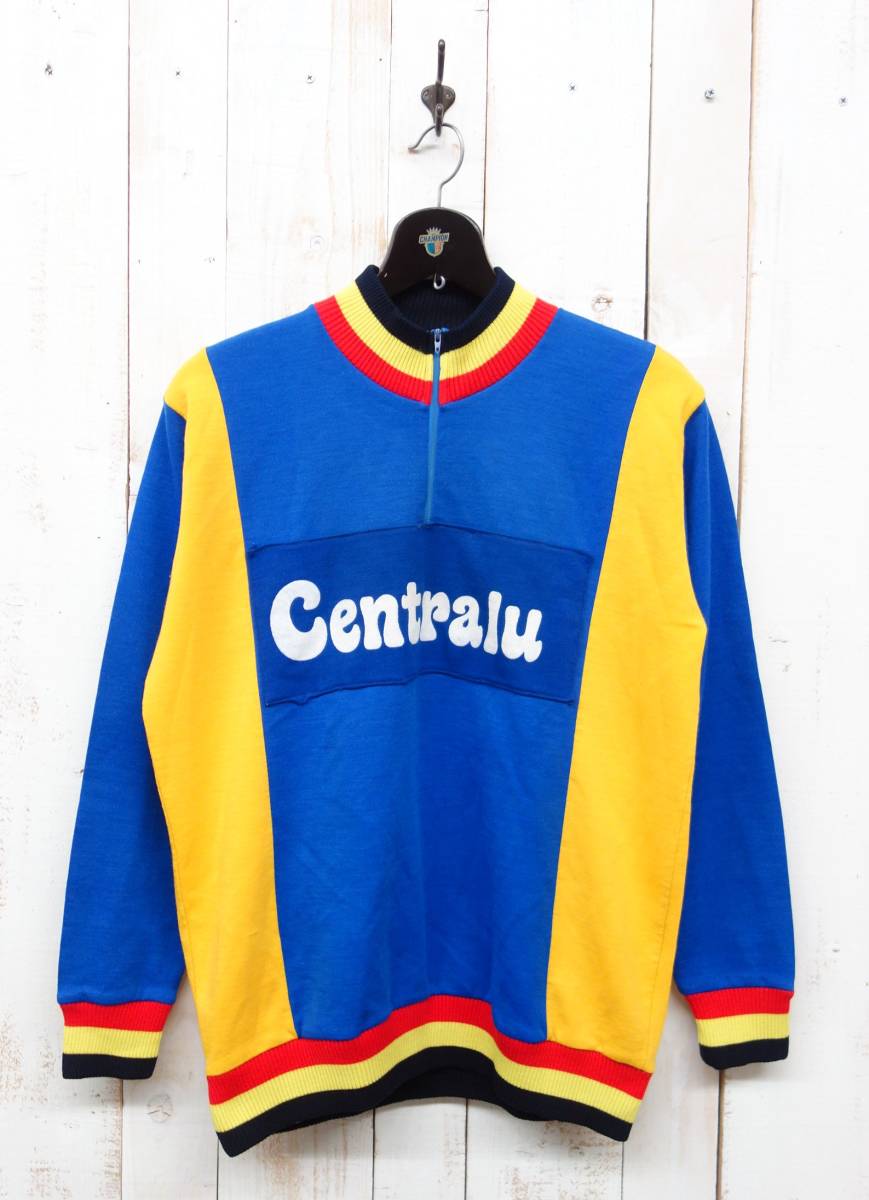 VINTAGE ヨーロッパ古着 *ロングスリーブジャージ 長袖トレーニングウェア サイクリングジャージ 54*フロッキープリント Centralu 拍卖