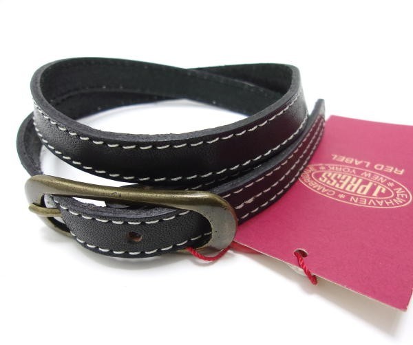 新品★J.PRESS RED LABEL★Jプレス レッドレーベル★レザーロングブレスレット★日本製★ブラック★牛革拍卖