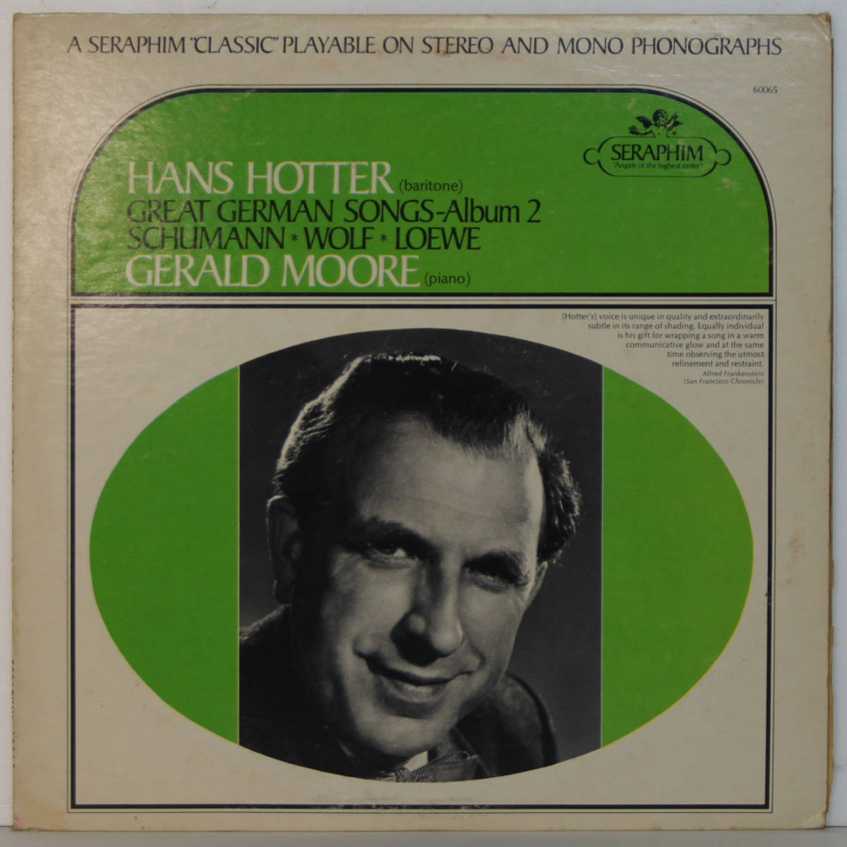 00711i 輸入盤12LP★ HANS HOTTER, GERALD MOORE / SCHUMANN WOLF LOEWE GREAT GERMAN SONGS ★60065 クラシック SERAPHIM拍卖