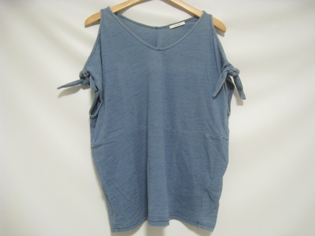 BAYFLOW ベイフロー トップス カットソー 肩リボン Vネック インディゴ サイズ3拍卖