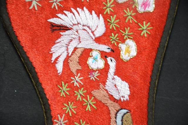 ◆韓国雑貨◆手刺繍入りのハサミケース・鶴◆レッド◆拍卖