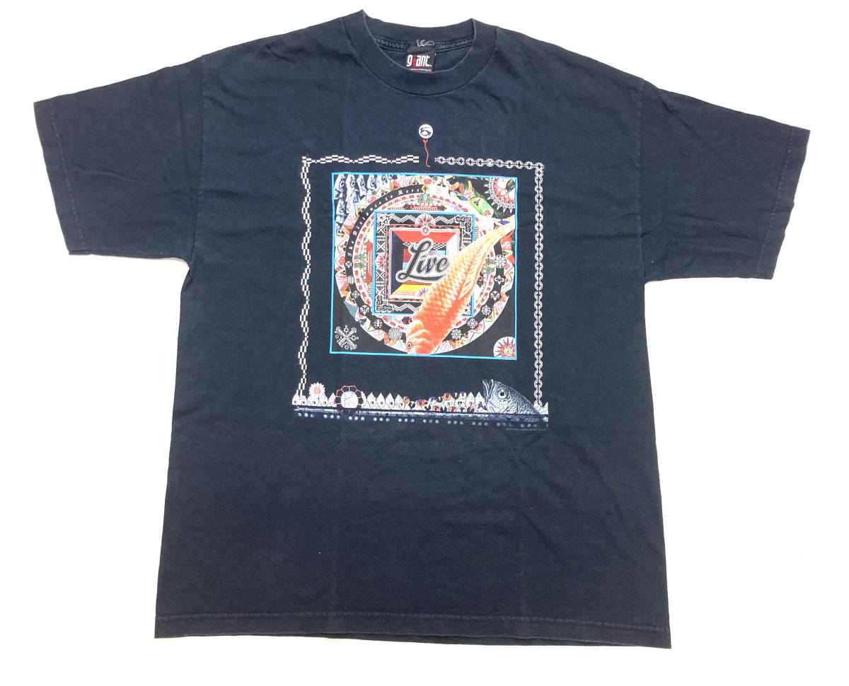 希少 90s LIVE Tシャツ THE DISTANCE TO HERE 黒 XL コピーライト1999 ライブ GIANTボディー レア拍卖