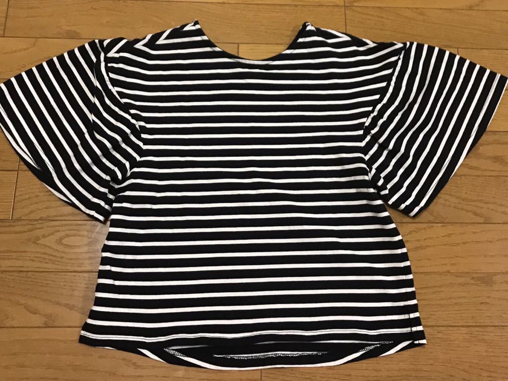 SM2 blue サマンサモスモス ブルー ブラック×ホワイト ボーダーカットソー サイズM拍卖