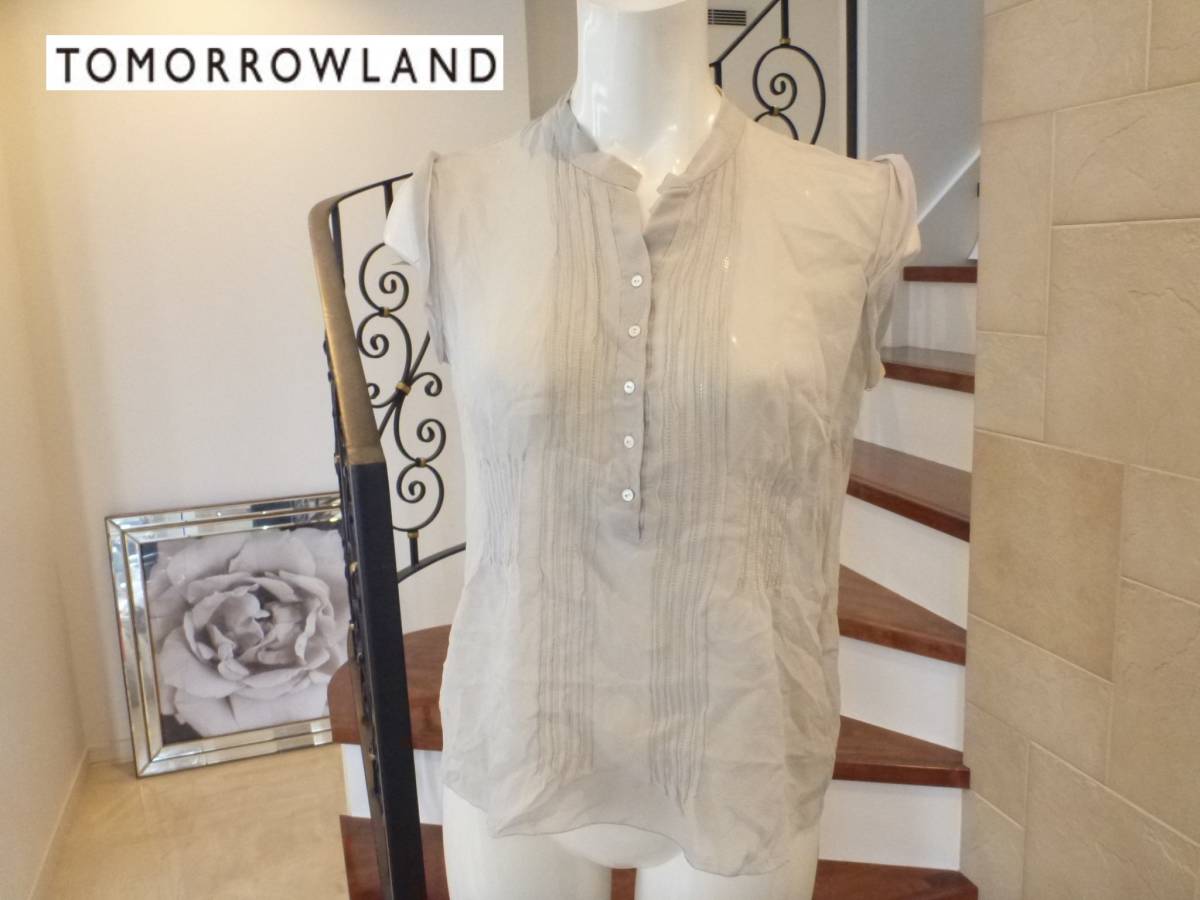 TOMORROWLAND(トゥモローランド) ★グレー シルク ノースリーブシャツ 38 M相当拍卖