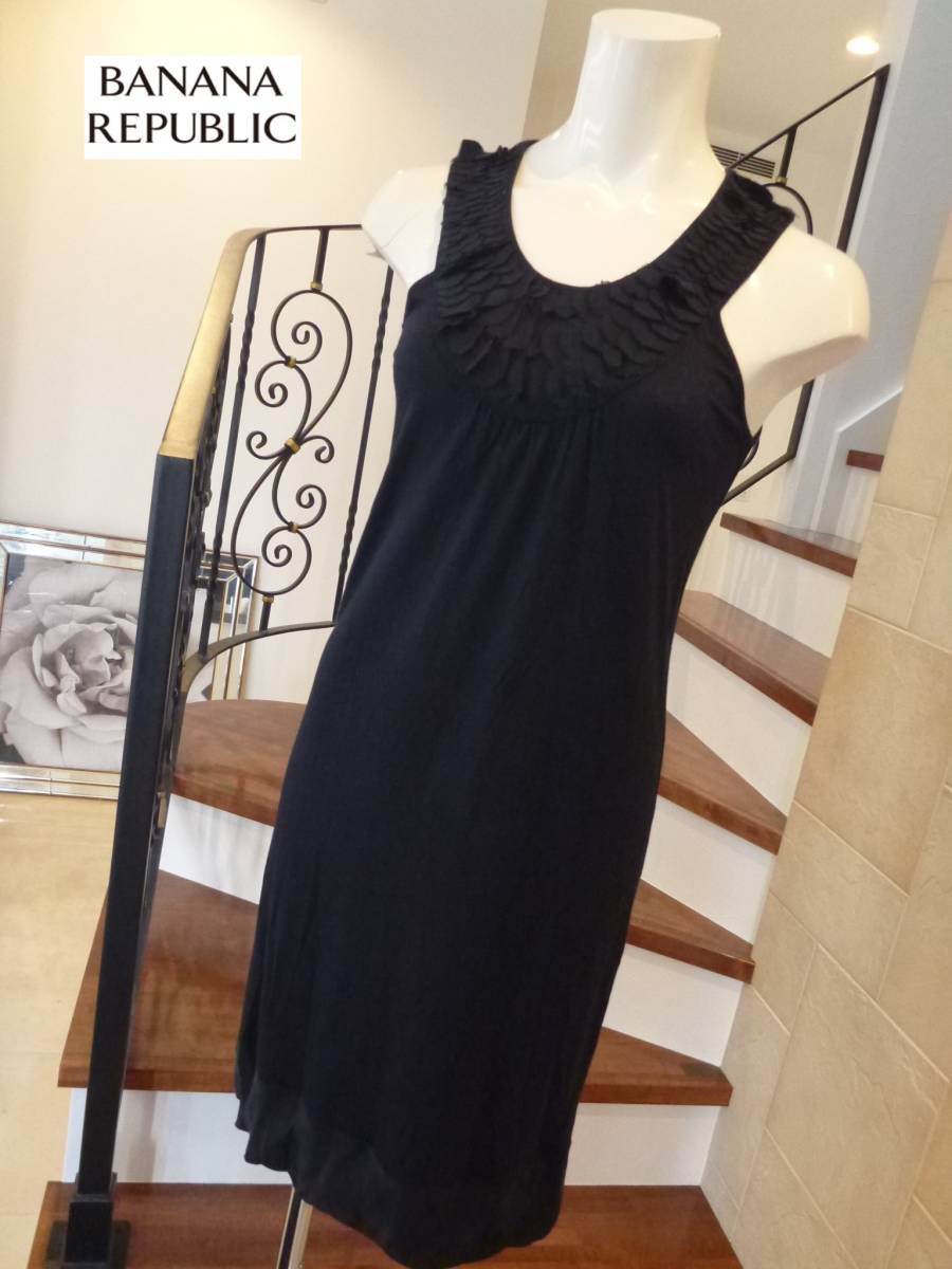 バナナリパブリック (Banana Republic) ★濃紺 ジャージー素材 ワンピース S相当拍卖