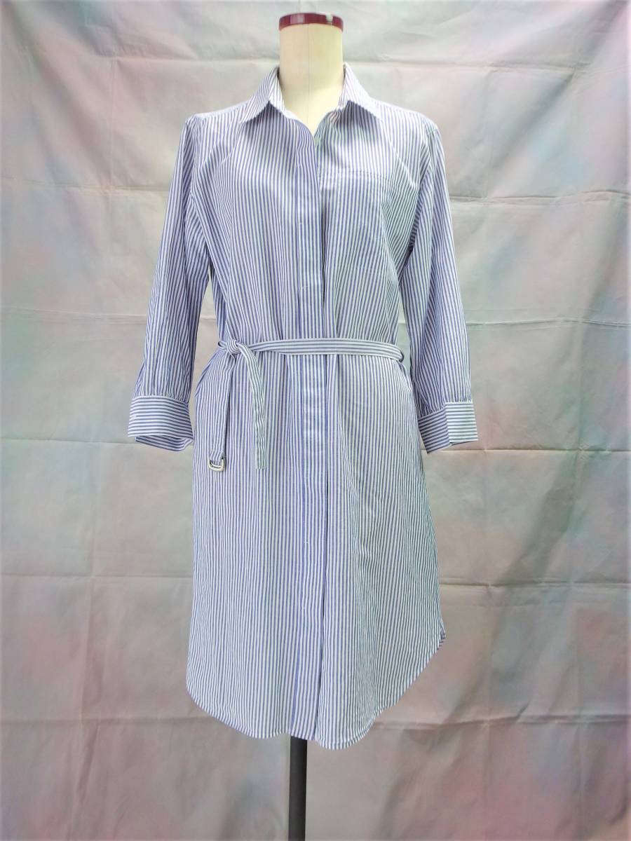 美品 Doua toucher ★ ロングシャツ チュニックブラウス 青 ブルー Mサイズ拍卖